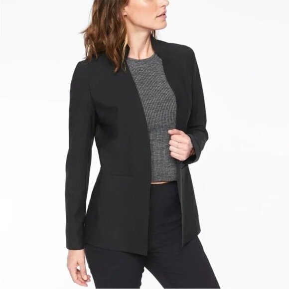 Athleta Cosmic Blazer Jacket Size 0 Black Work Office Career Business Travel - Picture 1 of 12